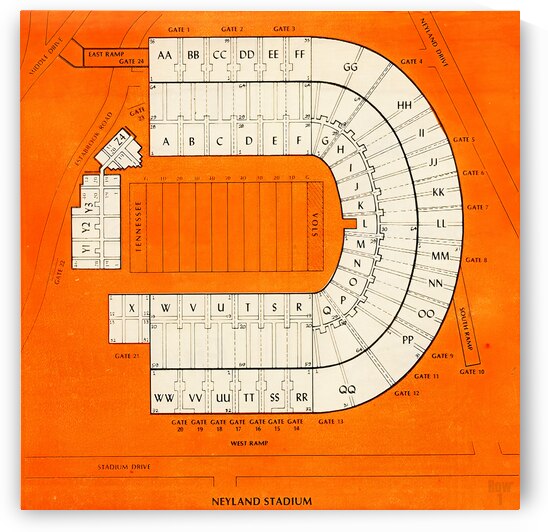 Print of Vintage Nissan Stadium Seating Chart Seating Chart on