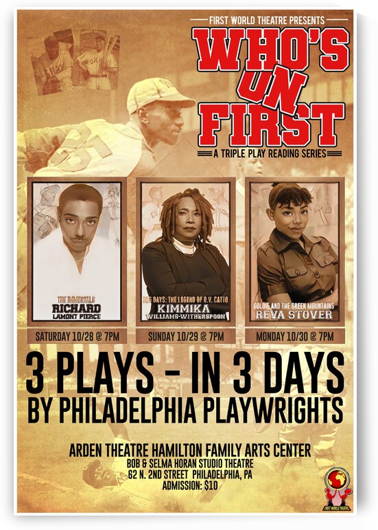 Official Limited Edition Poster: Whos on First TRIPLE PLAY Reading Series 2023 by First World Theatre