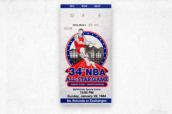 1984 NBA All-Star Game Ticket - Row One Brand