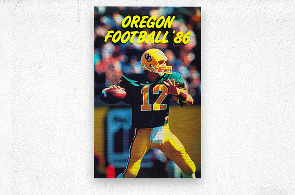 1986 oregon ducks retro college football poster - Row One Brand