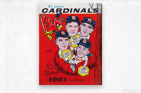 1961 ST. LOUIS CARDINALS Print Vintage Baseball Poster 