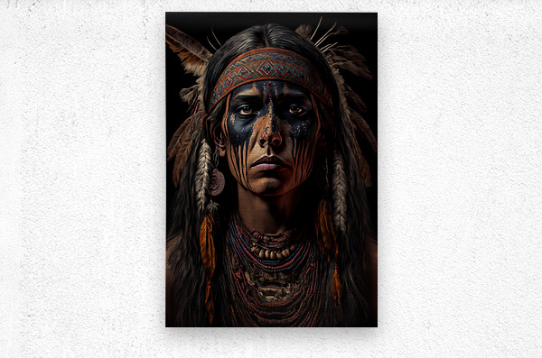 Native american skull' Poster, picture, metal print, paint by