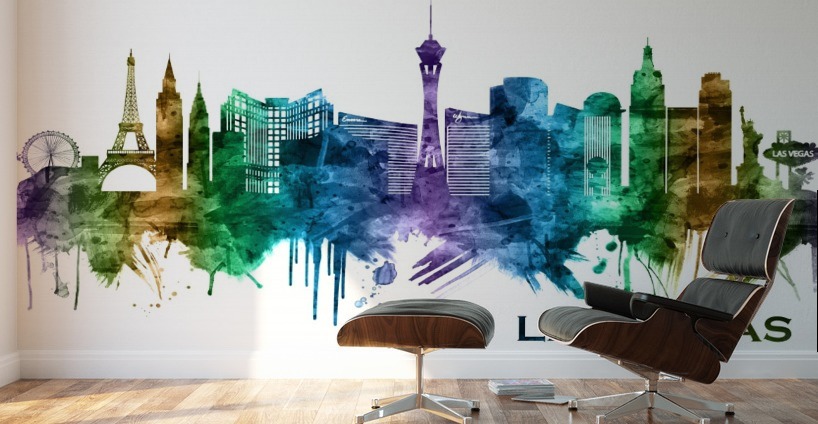 Las Vegas Nevada Skyline Las Vegas Painting Wall Art, Sport Art Prints –  UnixCanvas