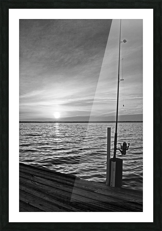 BW Fishing Pole Sunset - Deb Colombo