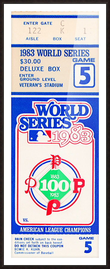 1983 world series philadelphia phillies deluxe box ticket stub - Row One  Brand