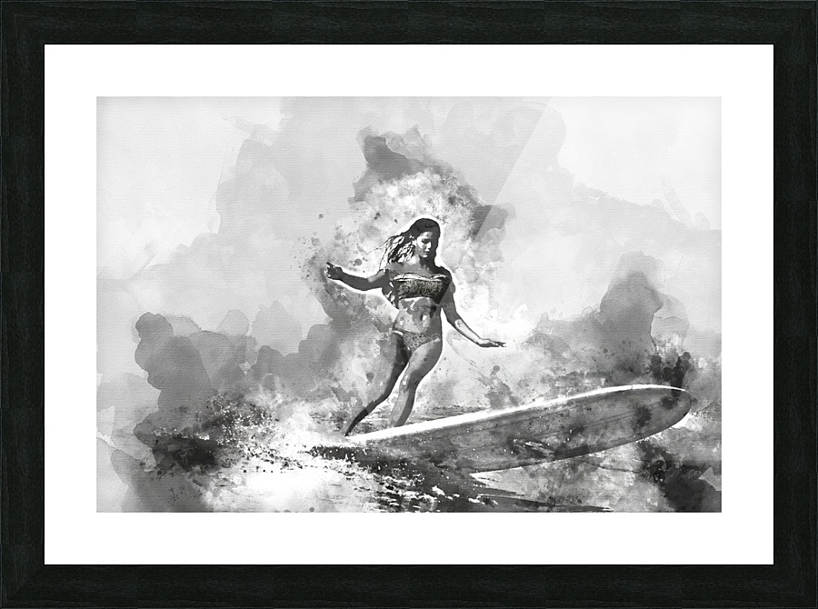 Stupell Industries Fashion Designer Surf Boards Black Silver Watercolor  Framed Wall Art by Amanda Greenwood
