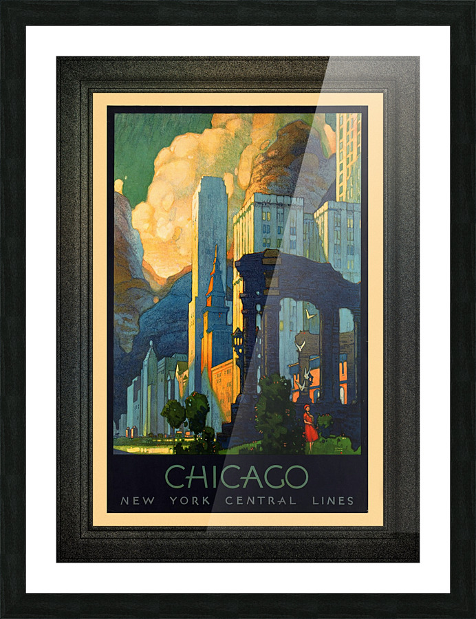 Art Deco Chicago Vintage Travel Poster - xzendor7