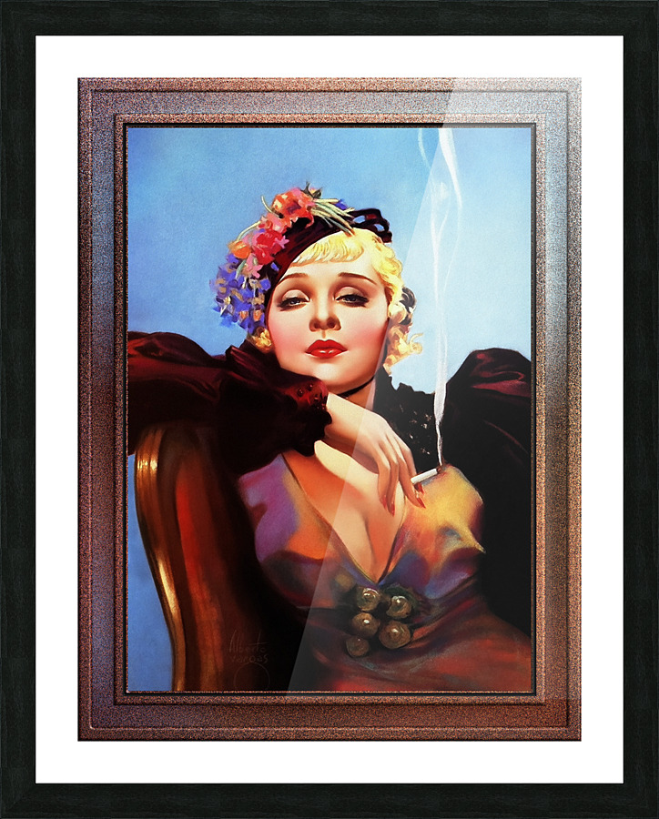 Portrait Of Anna Sten by Alberto Vargas Pin-Up Girl Vintage Art  Framed Print Print