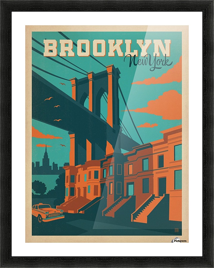 Ensemble Graphique De Marque De Vintage De New York, Brooklyn Pour