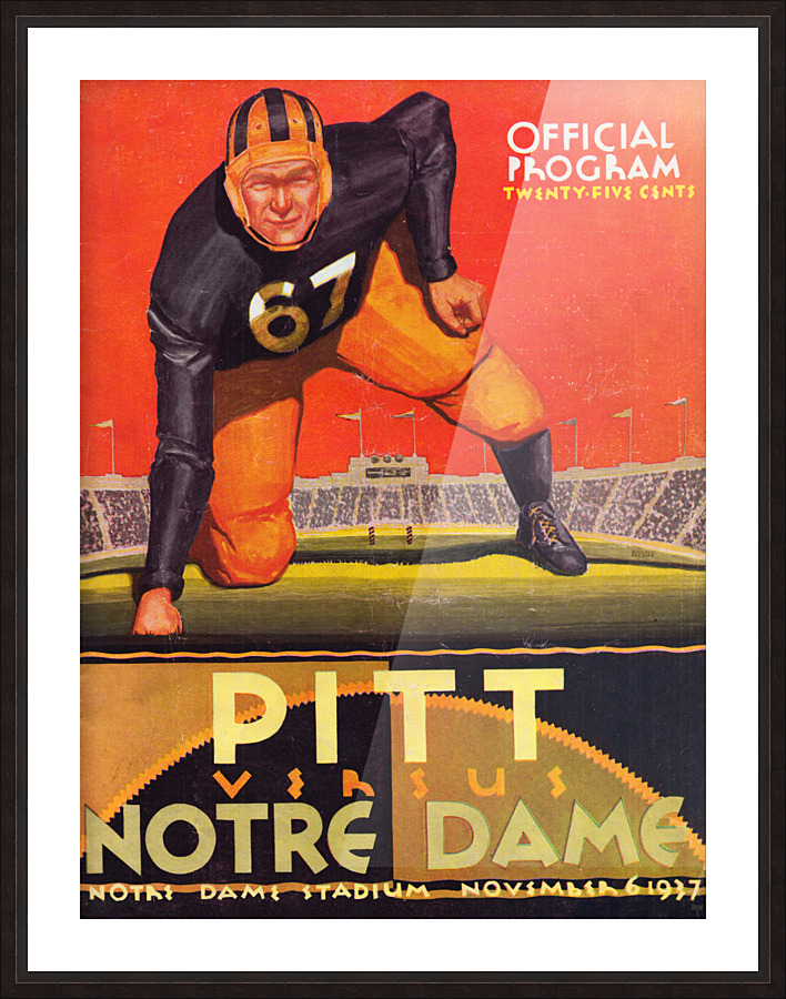 1937 Pitt vs. Notre Dame Football Program Cover Art Row One Brand
