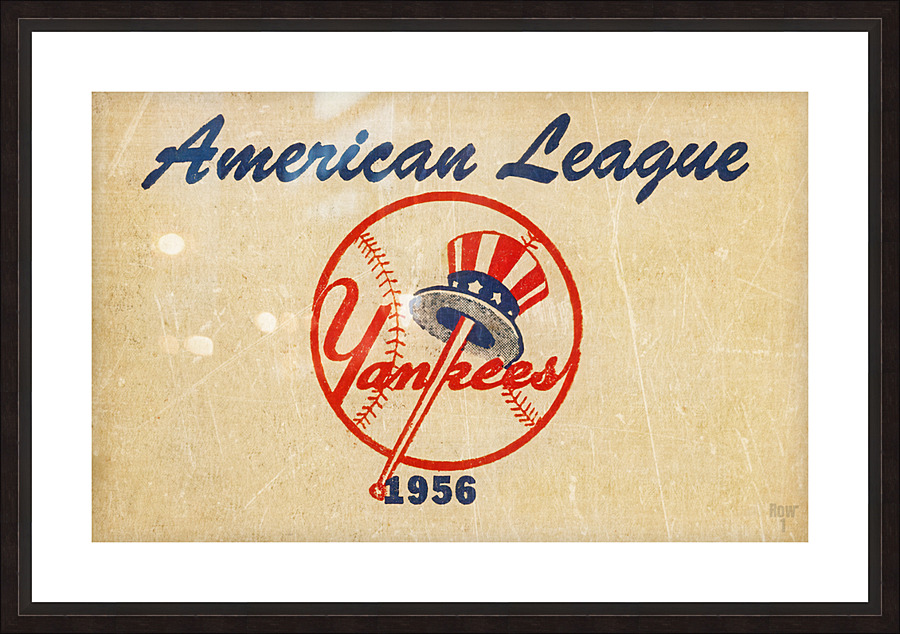 1956 new york yankees vintage baseball art - Row One Brand