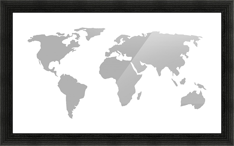 World Map Grey Style Worldflag