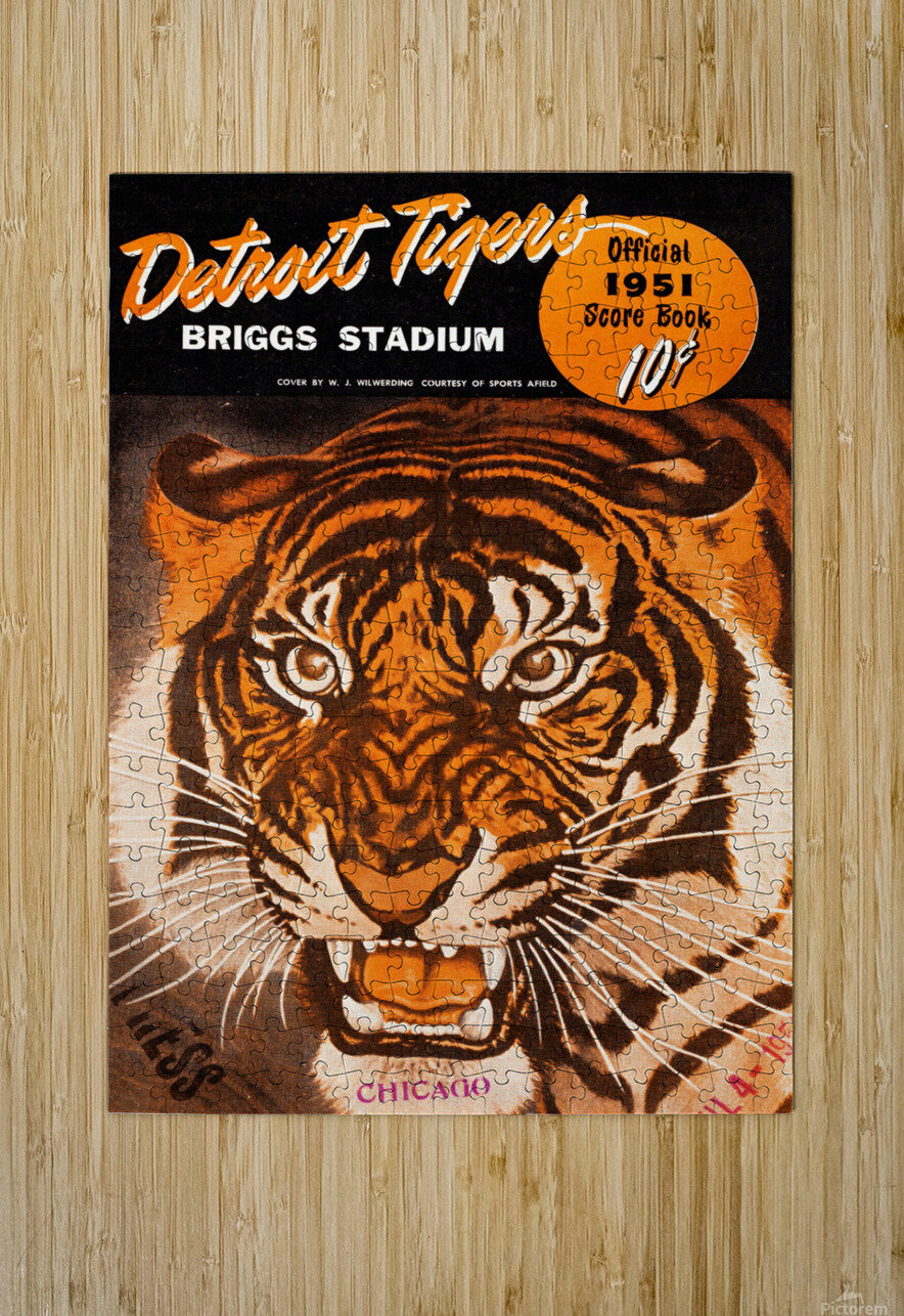 1950 Vintage Detroit Tigers Scorebook Cover - Digital Reproduction - Print or Matted or Framed