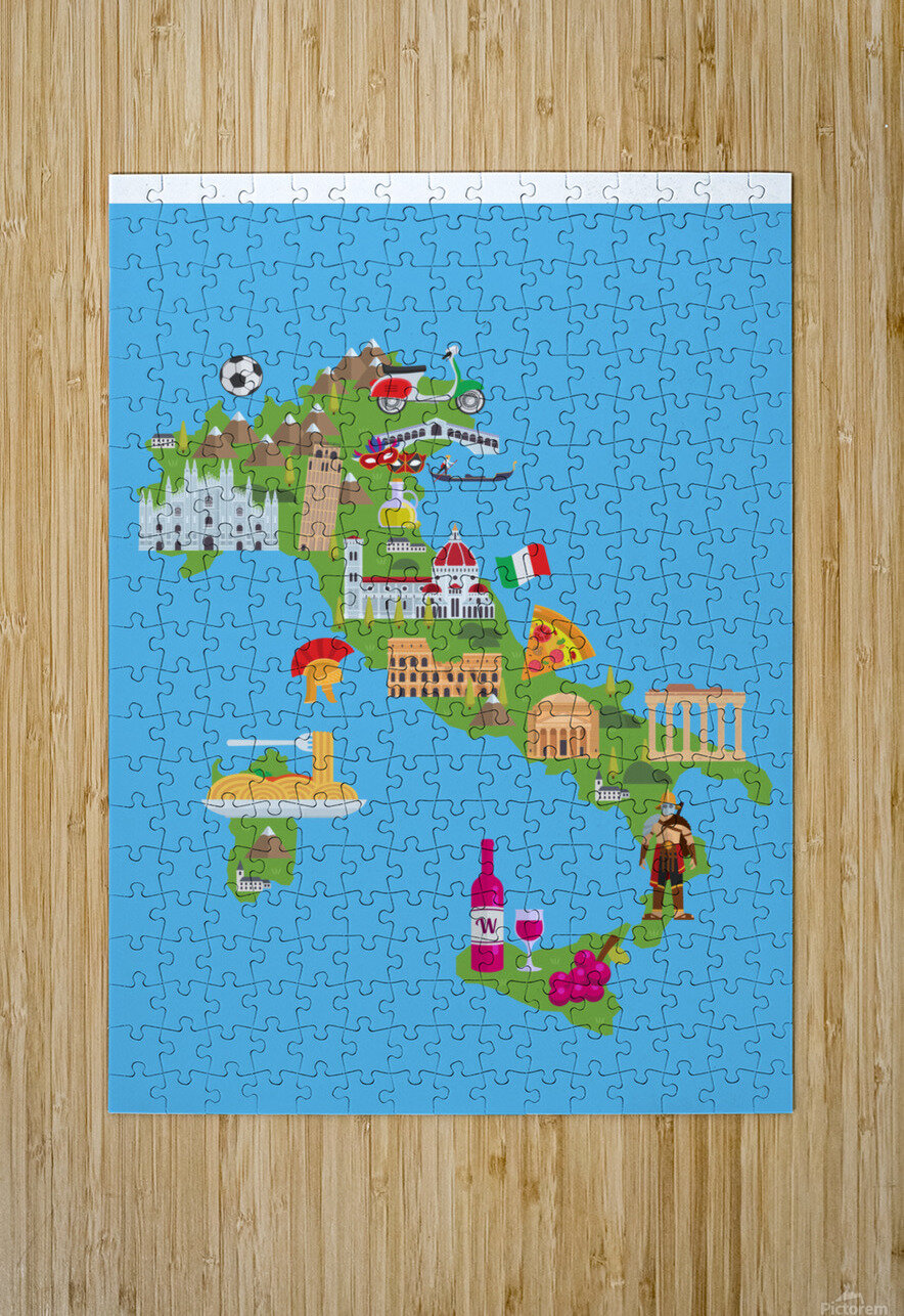 Vector Map Italy From Piece Puzzle Jigsaw Stock Illustration