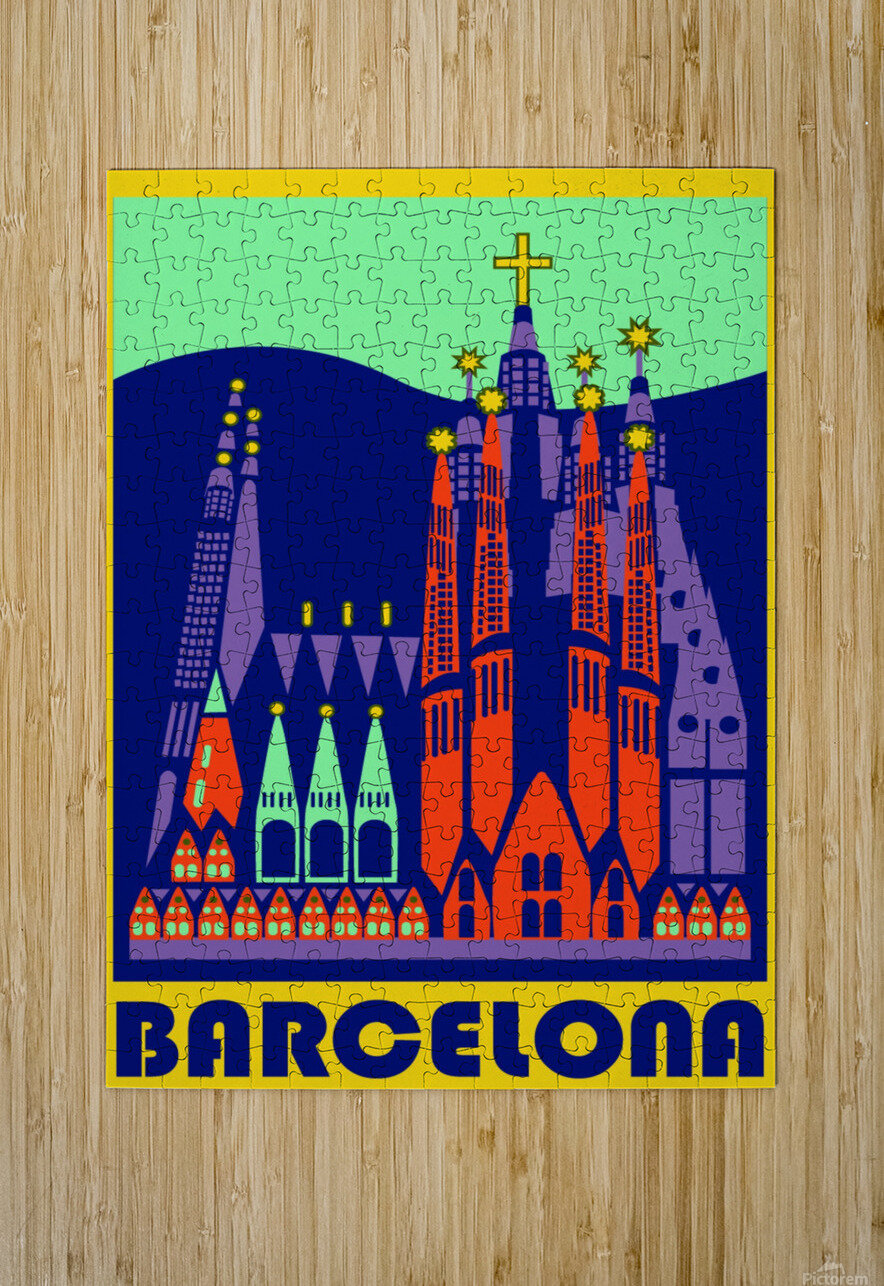 Barcelona travel poster by VINTAGE POSTER Wall Art