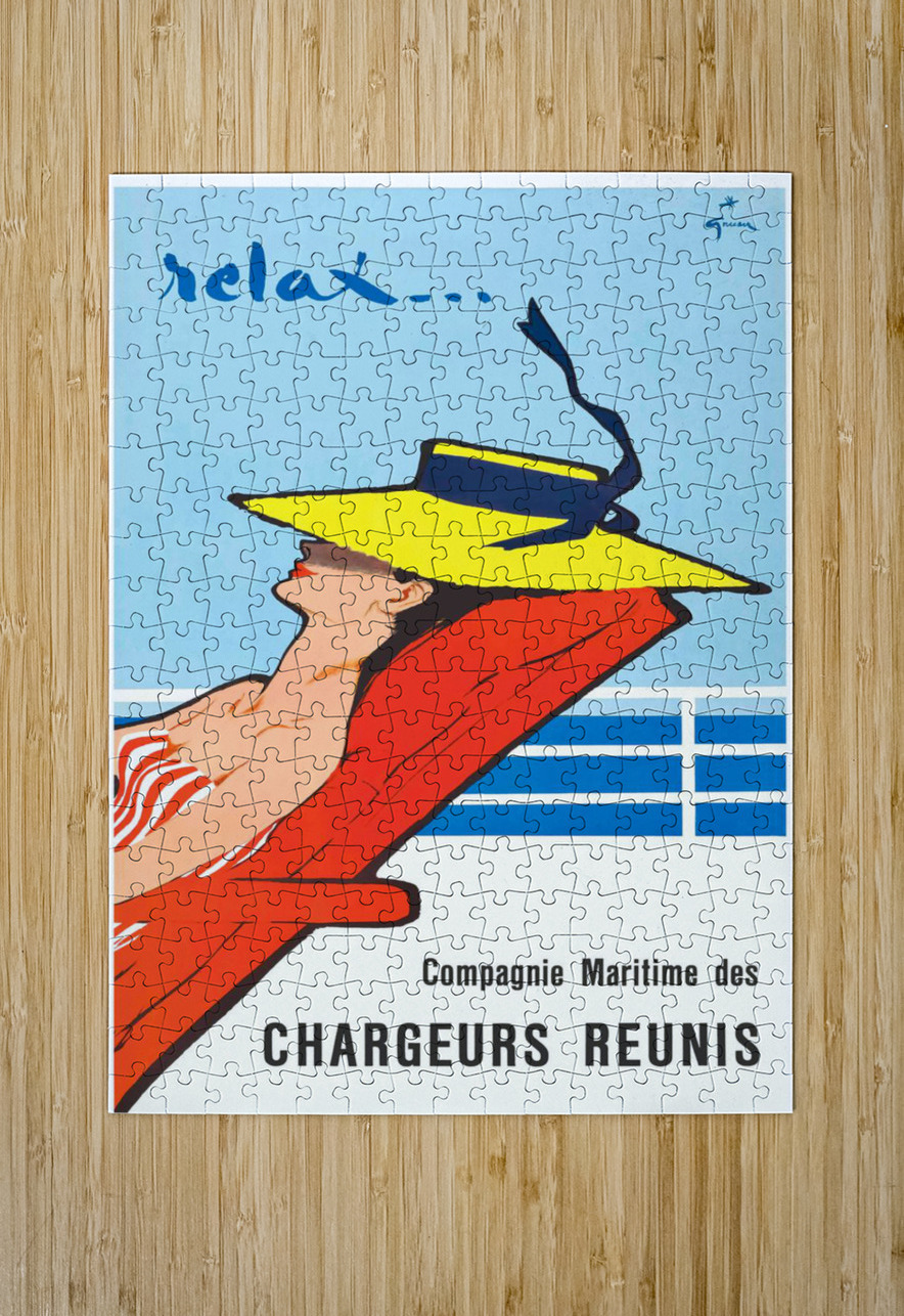 Tæmme Få At hoppe 1961 RELAX French Cruise Ship Travel Poster - Retrographics