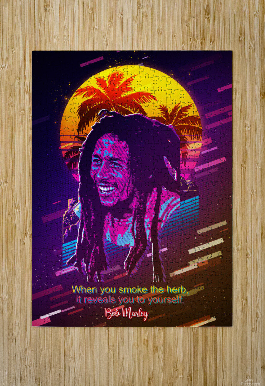 (24x36) Bob Marley Smoke the Herb Quote Music Poster Print