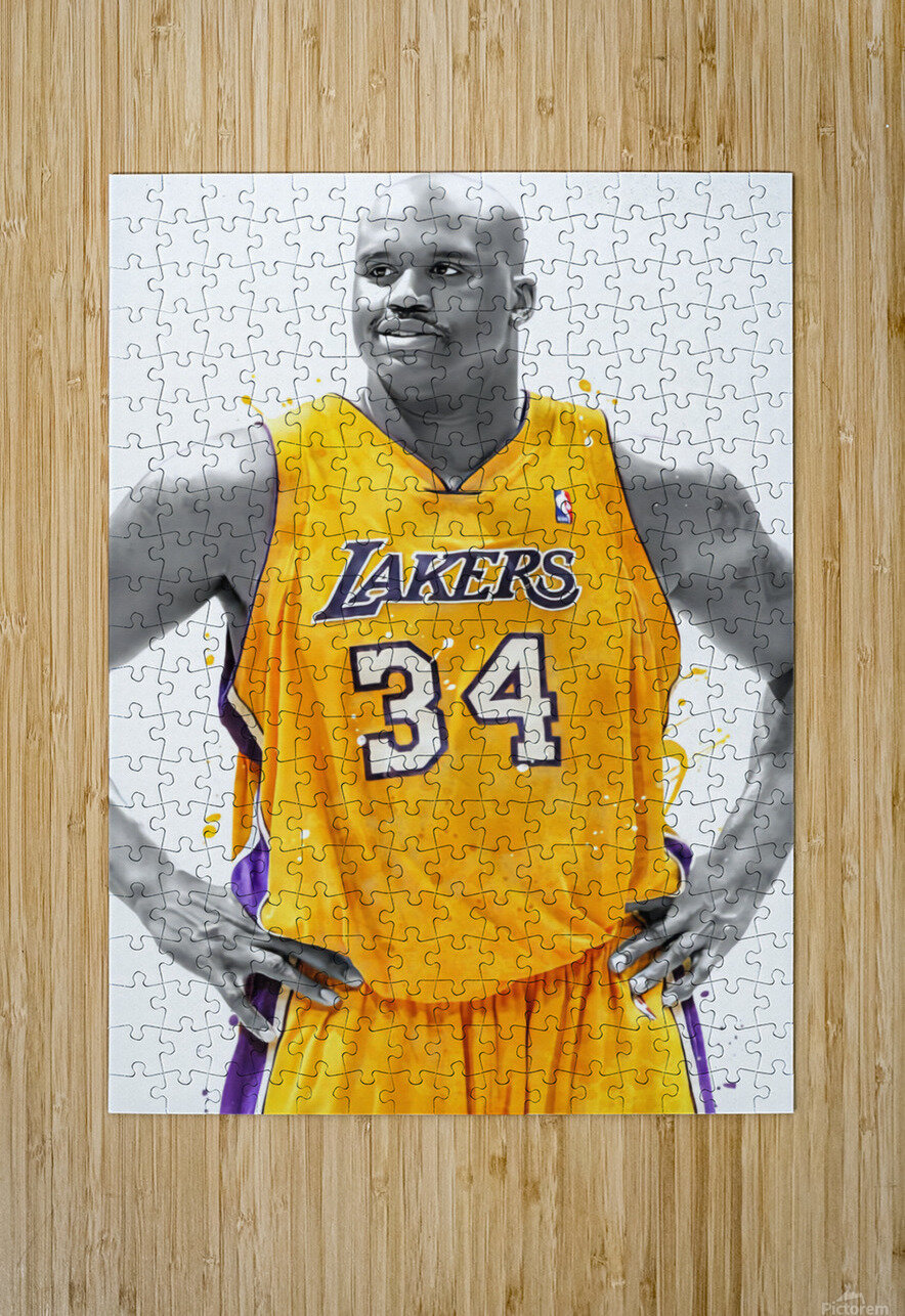 Shaquille O'Neal Pe Pinted Signatue Signed Mounted Photo