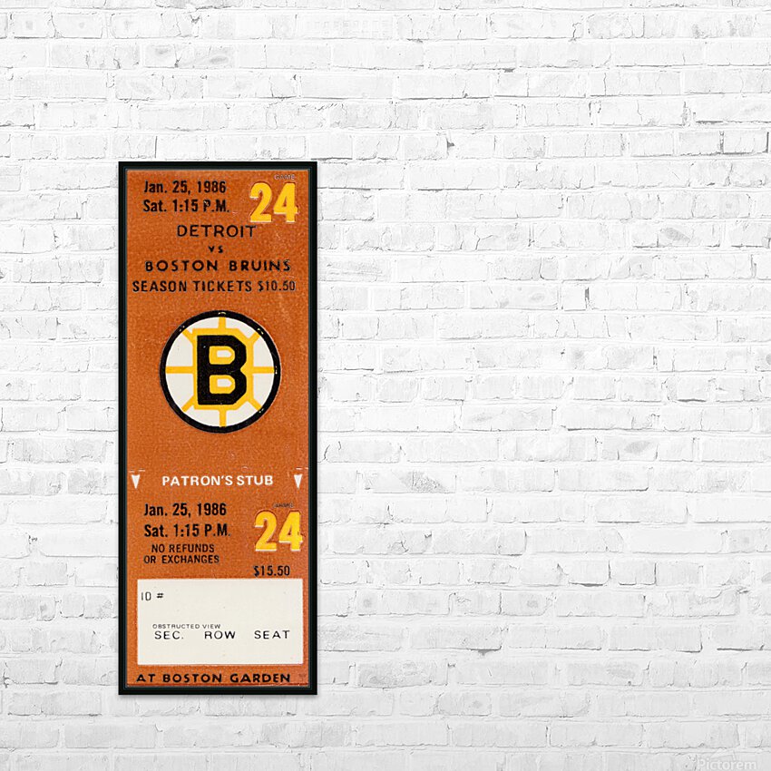 1986 Boston Bruins Hockey Ticket Stub Print