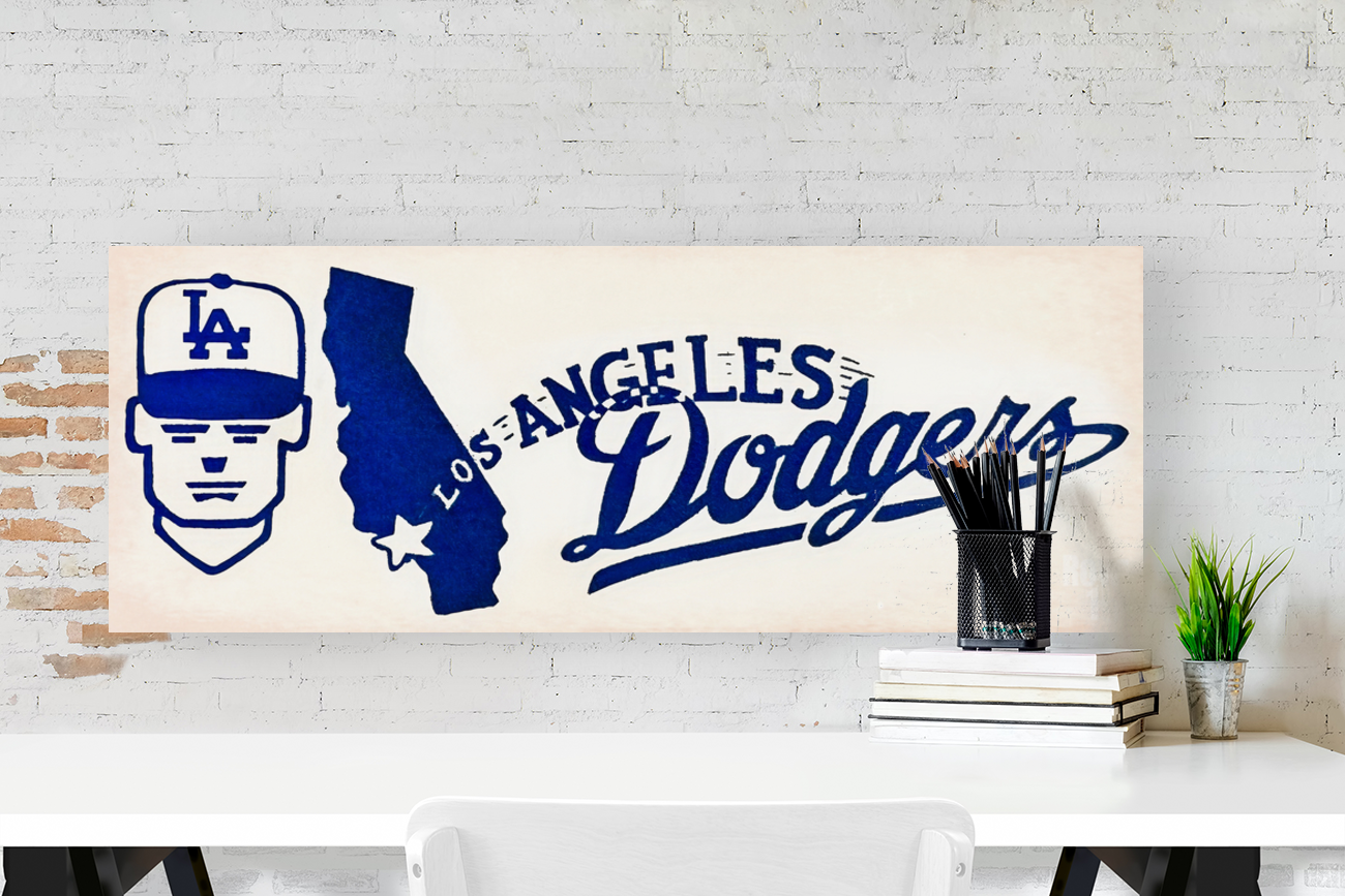 Vintage LA Dodgers California State Map Art - Row One Brand