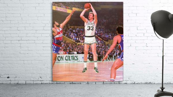 Larry Bird Boston Celtics Unsigned Jump Shot Photograph