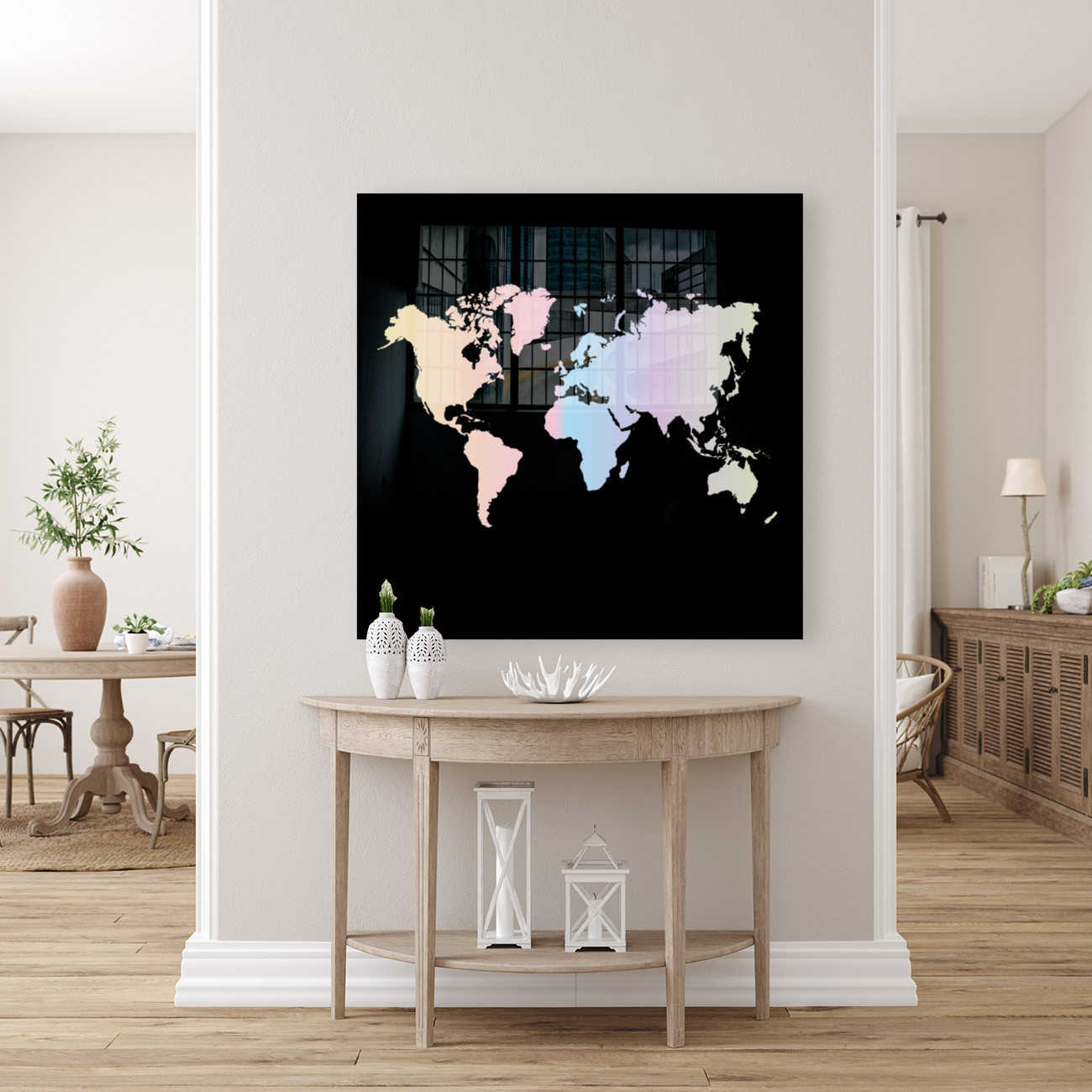 Pastel World Map Art: Canvas Prints, Frames & Posters