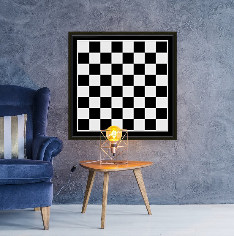 Vector modern empty chess board background. ready layout for wall mural •  murals mock-up, computer, thinks