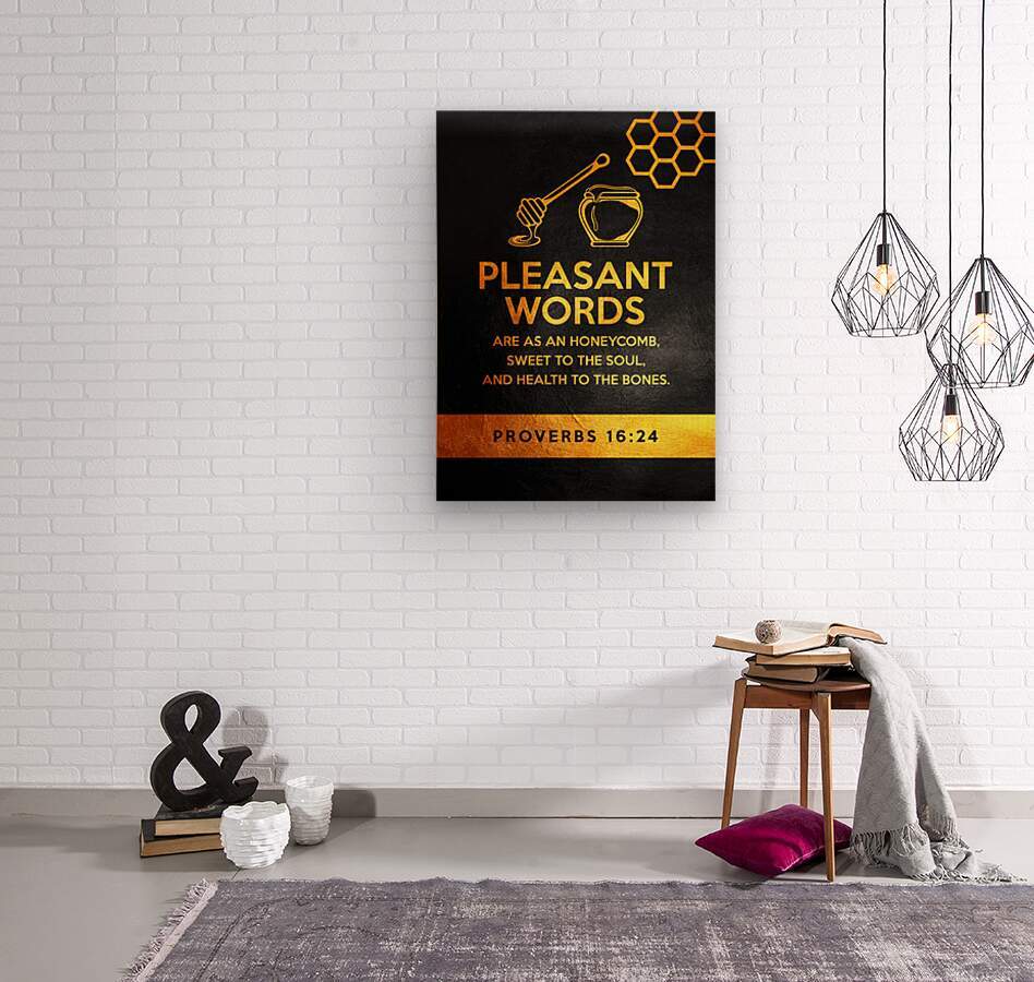 18x24 Words with Photos Canvas – Honeycomb Proverbs