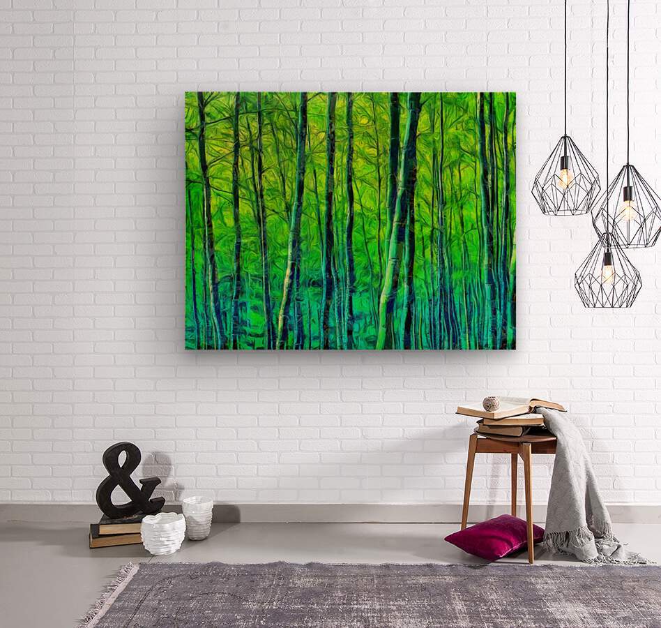 Small fresh and beautiful pattern green bamboo bamboo oil painting eff –  IDecoRoom