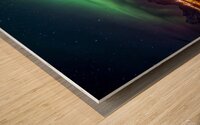 Northern Lights over Reine Wood print