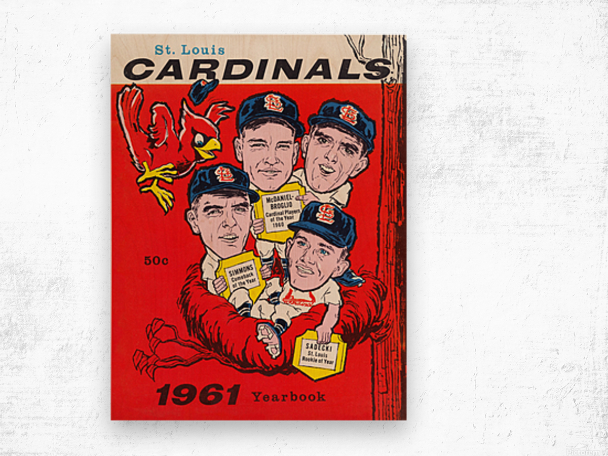 1961 ST. LOUIS CARDINALS Print Vintage Baseball Poster 