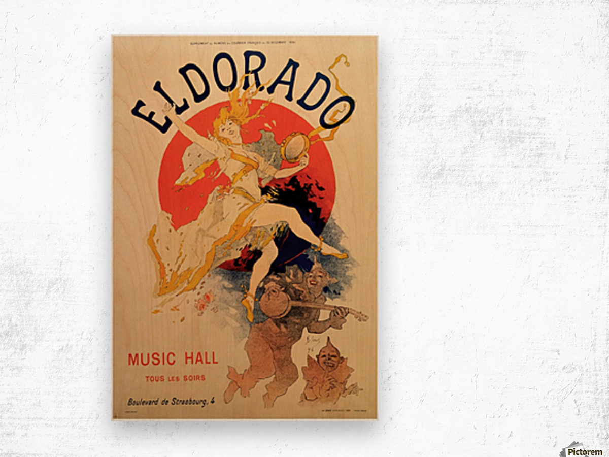 Original Vintage Print 1989 by Jules Cheret. Eldorado, Music Hall