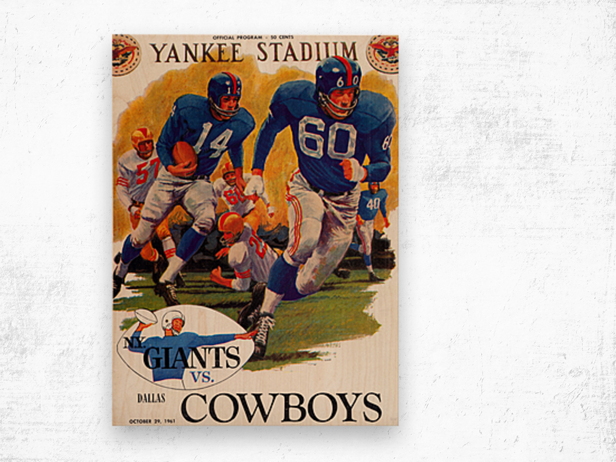 1961 New York Giants vs. Dallas Cowboys Program Art - Row One Brand
