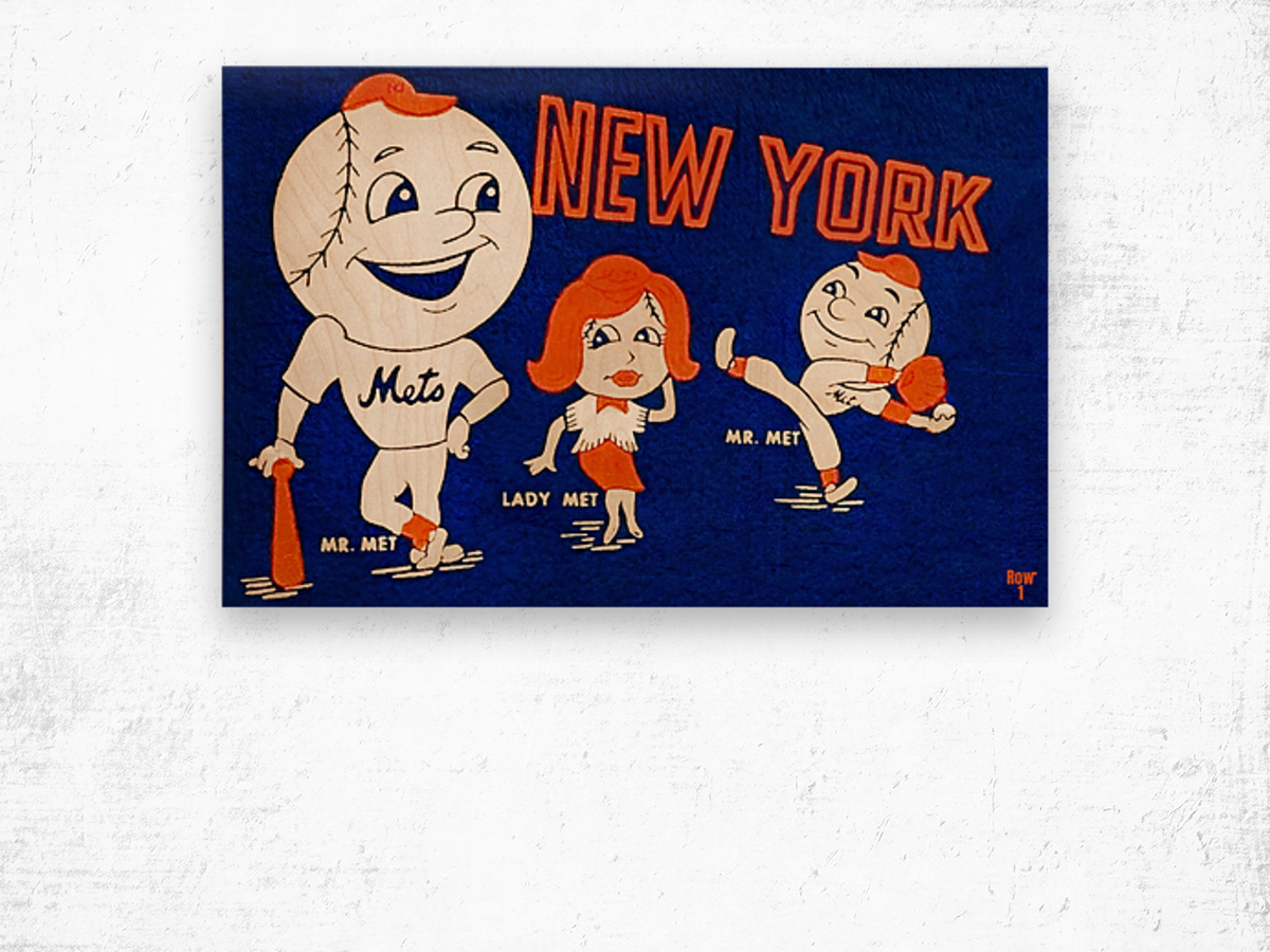 Vintage New York Mets Mr. Met and Lady Met Art - Row One Brand